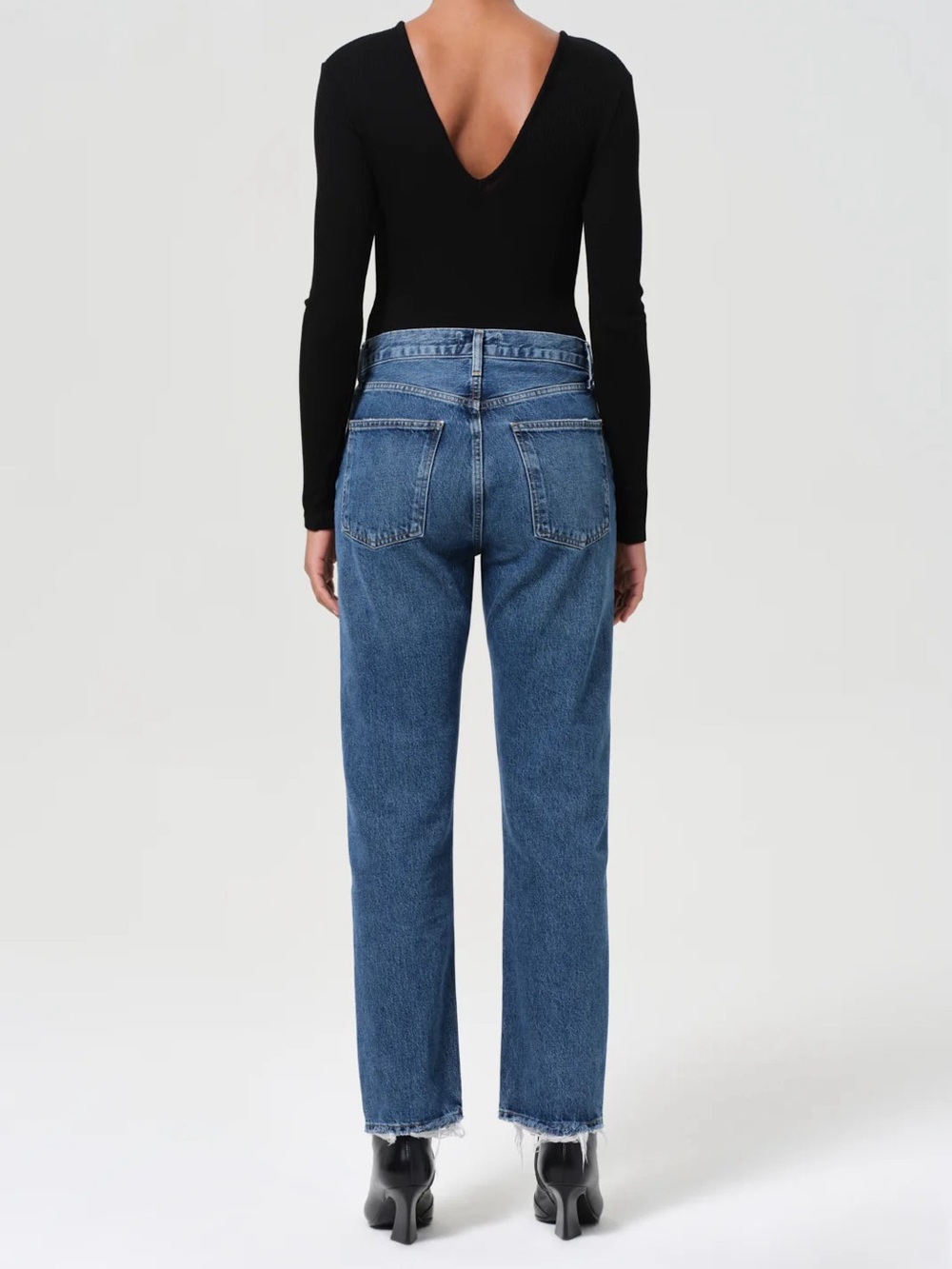 Women’s Blue High-Rise Straight Jeans - Picture 6 of 6